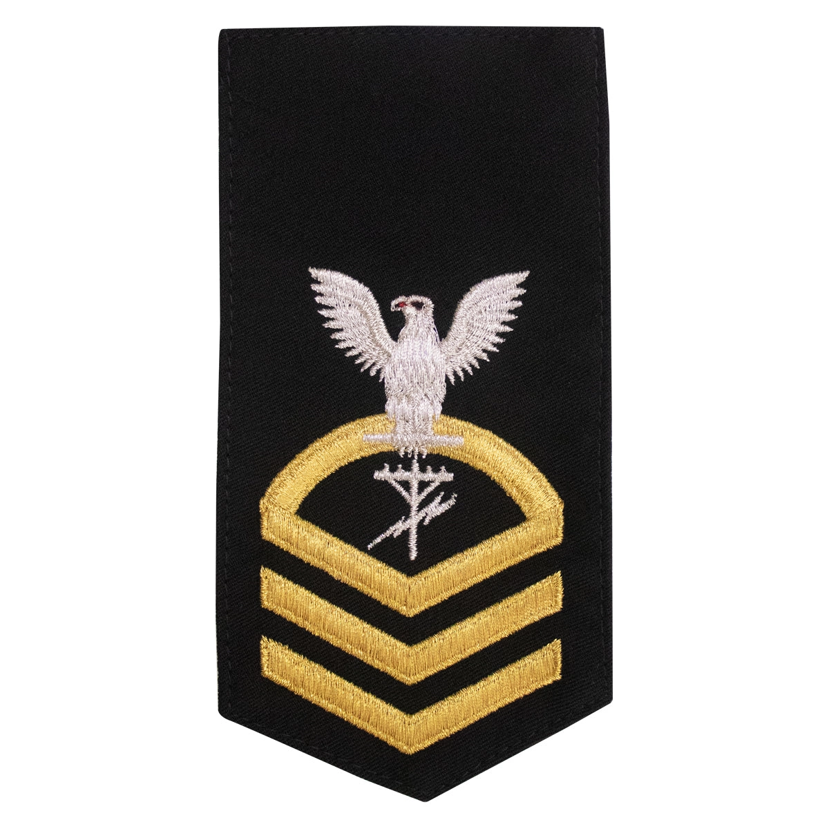 Picture of US Navy Rating Badges E7 Female Rating Ce Construction Electrician: Seaworthy Gold On Blue