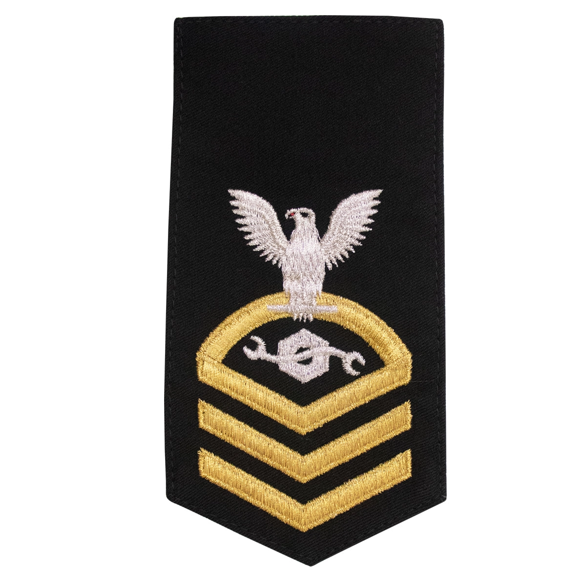 Picture of US Navy Rating Badges E7 Female Rating Cm Construction Mechanic: Seaworthy Gold On Blue