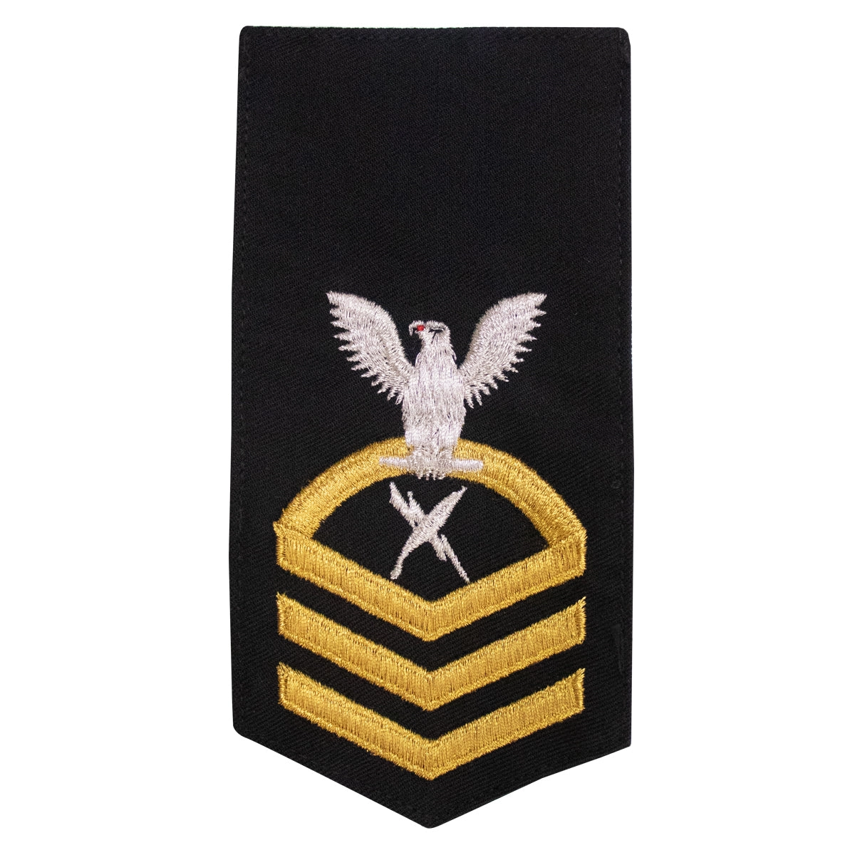 Picture of US Navy Rating Badges E7 Female Rating Ct Cryptologic Technician : Seaworthy Gold On Blue
