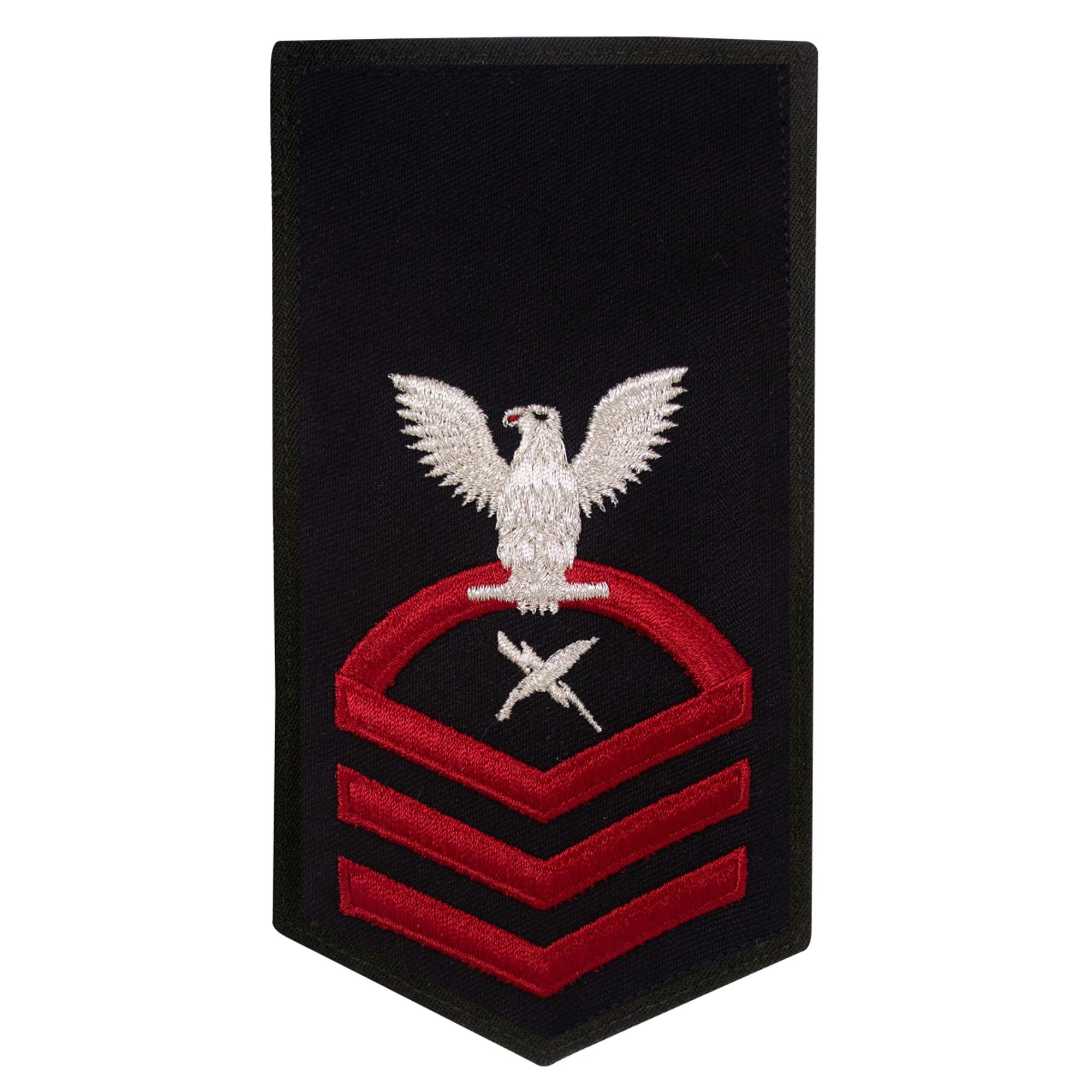 Picture of US Navy Rating Badges E7 Female Rating Ct Cryptologic Technician : Seaworthy Red On Blue