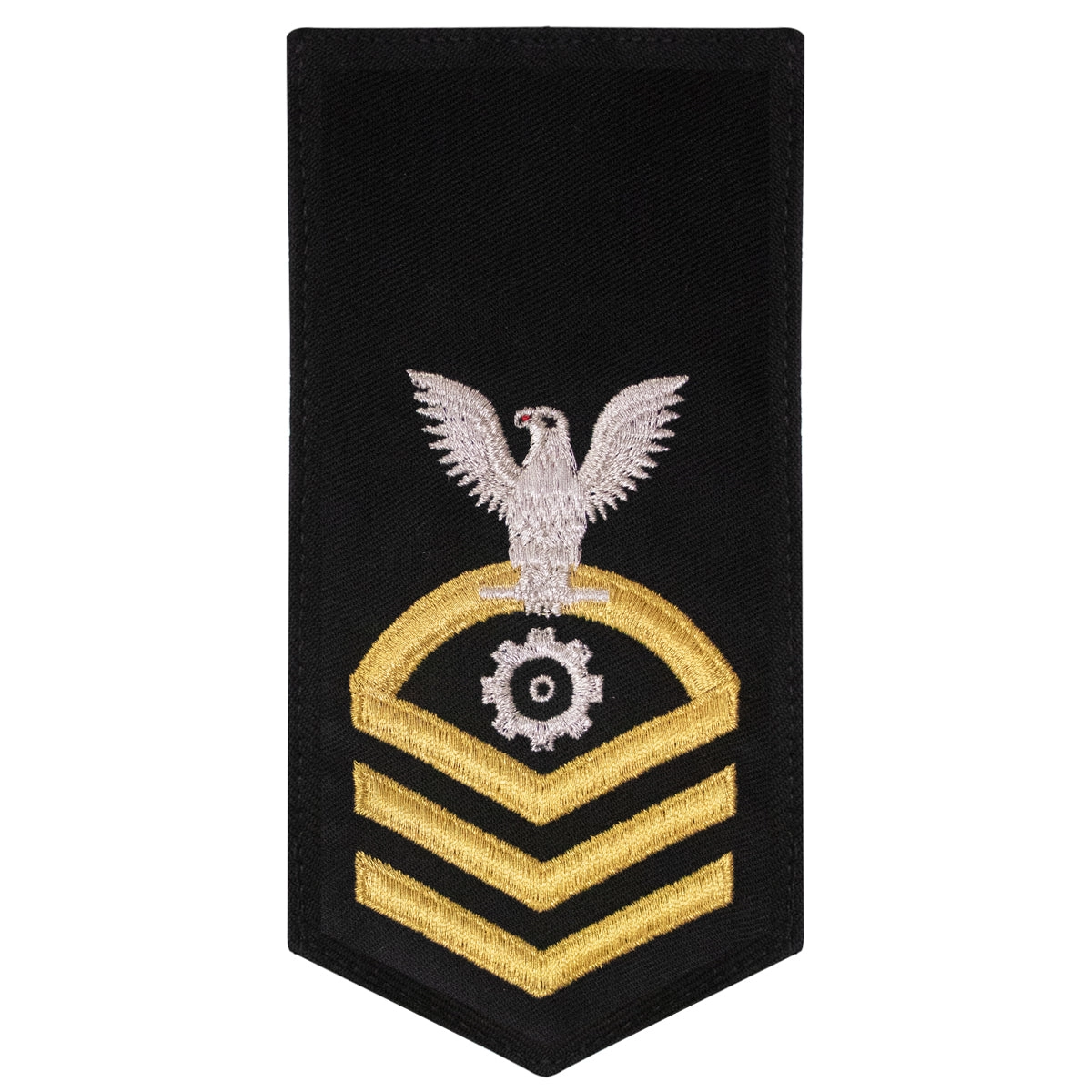 Picture of US Navy Rating Badges E7 Female Rating En Engineman: Seaworthy Gold On Blue