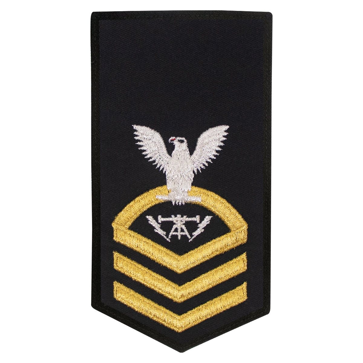 Picture of US Navy Rating Badges E7 Female Rating Fc Fire Controlman: Seaworthy Gold On Blue