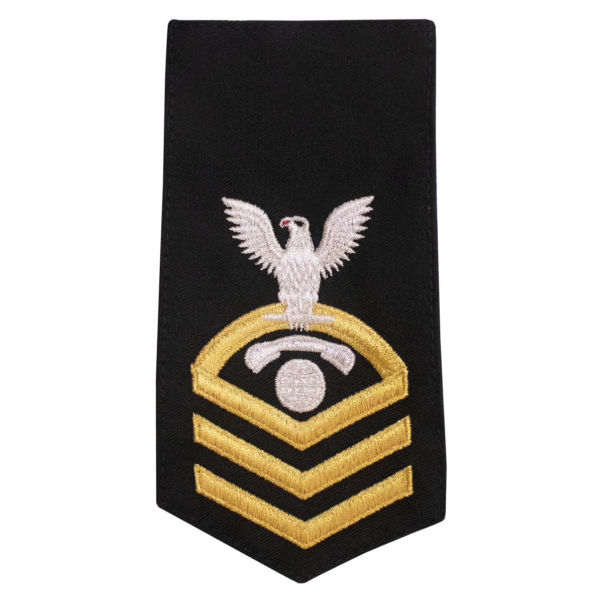 Picture of US Navy Rating Badges E7 Female Rating Ic Interior Communication Electrician: Seaworthy Gold On Blue