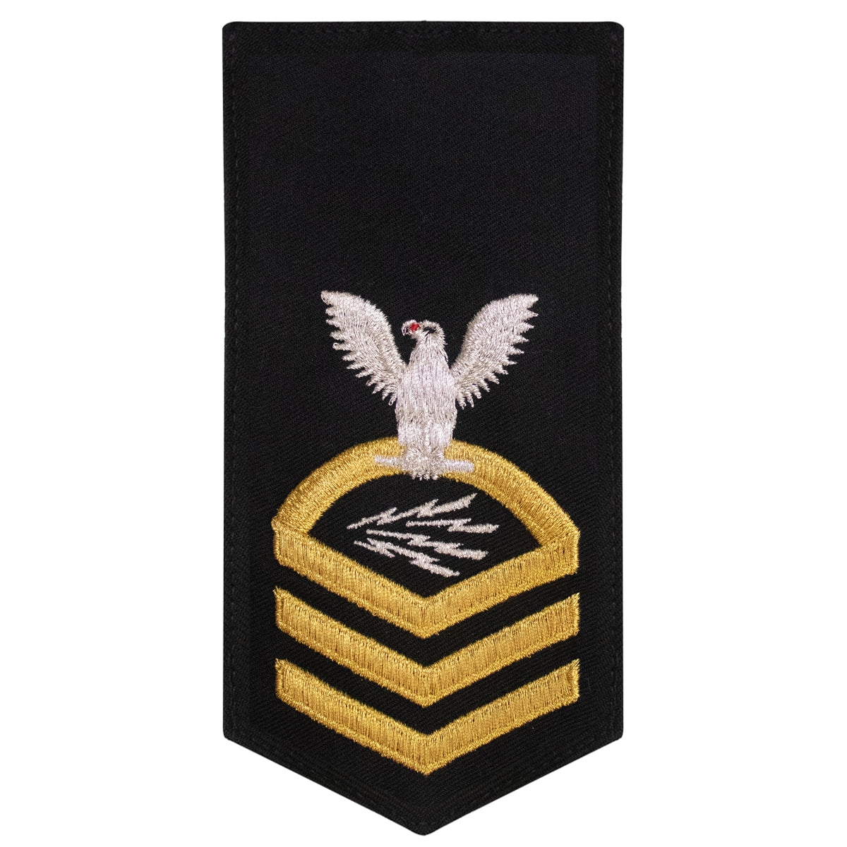 Picture of US Navy Rating Badges E7 Female Rating It Information Systems Technician: Seaworthy Gold On Blue