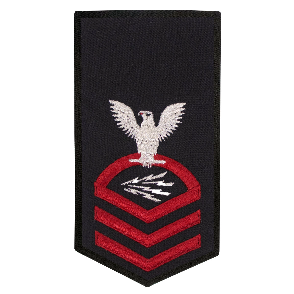 Picture of US Navy Rating Badges E7 Female Rating It Information Systems Technician : Seaworthy Red On Blue