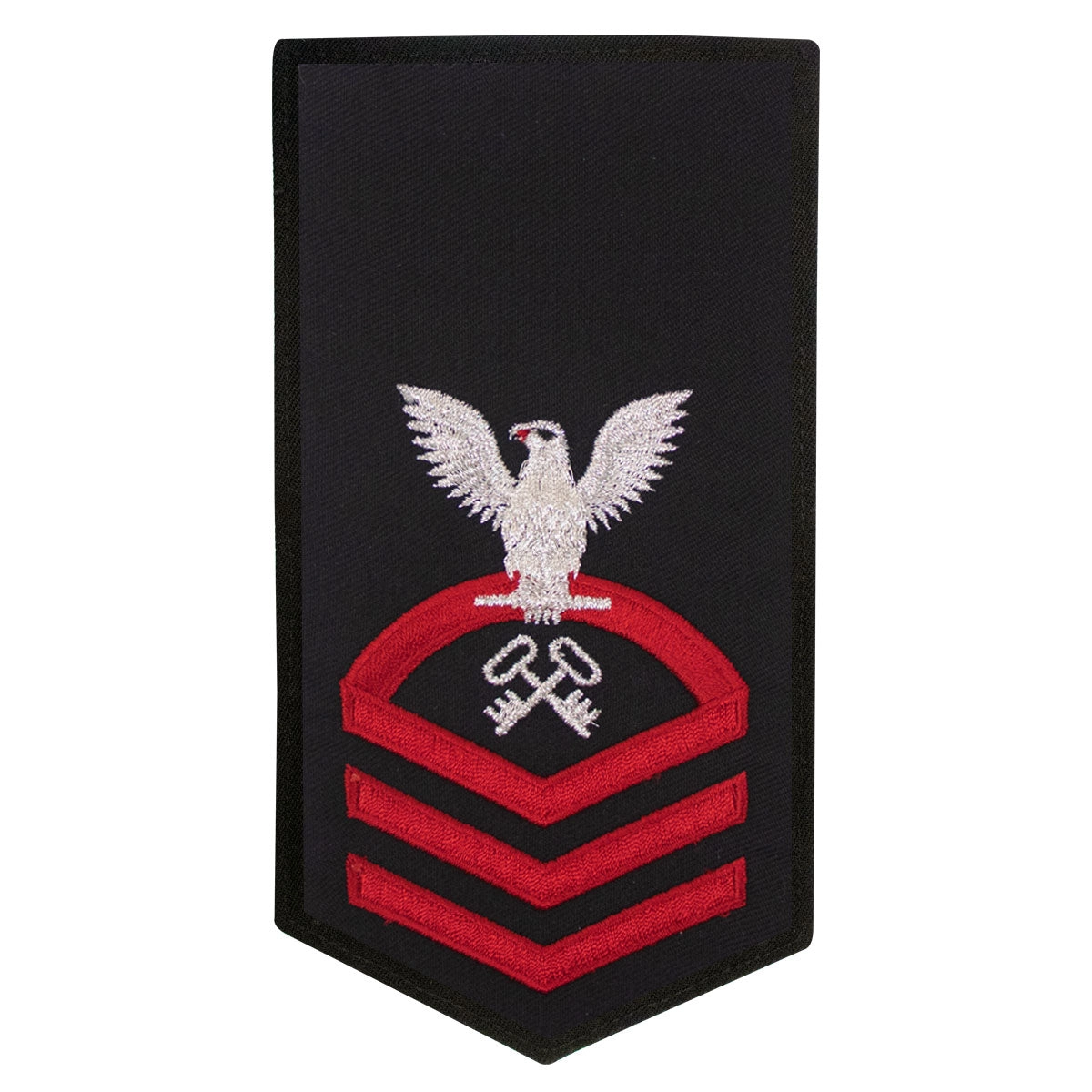 Picture of US Navy Rating Badges E7 Female Rating Ls Logistics Specialist: Seaworthy Red On Blue