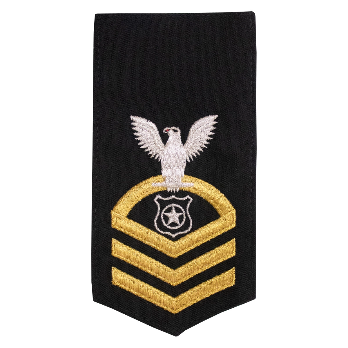 Picture of US Navy Rating Badges E7 Female Rating Ma Master At Arms: Seaworthy Gold On Blue