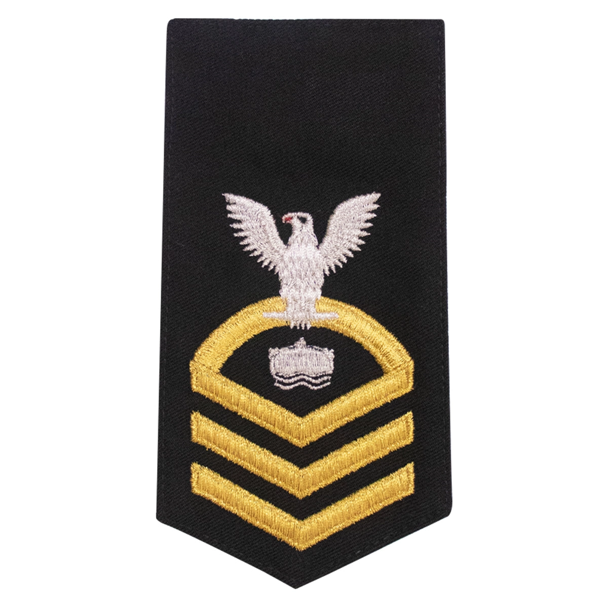 Picture of US Navy Rating Badges E7 Female Rating Mn Mineman: Seaworthy Gold On Blue