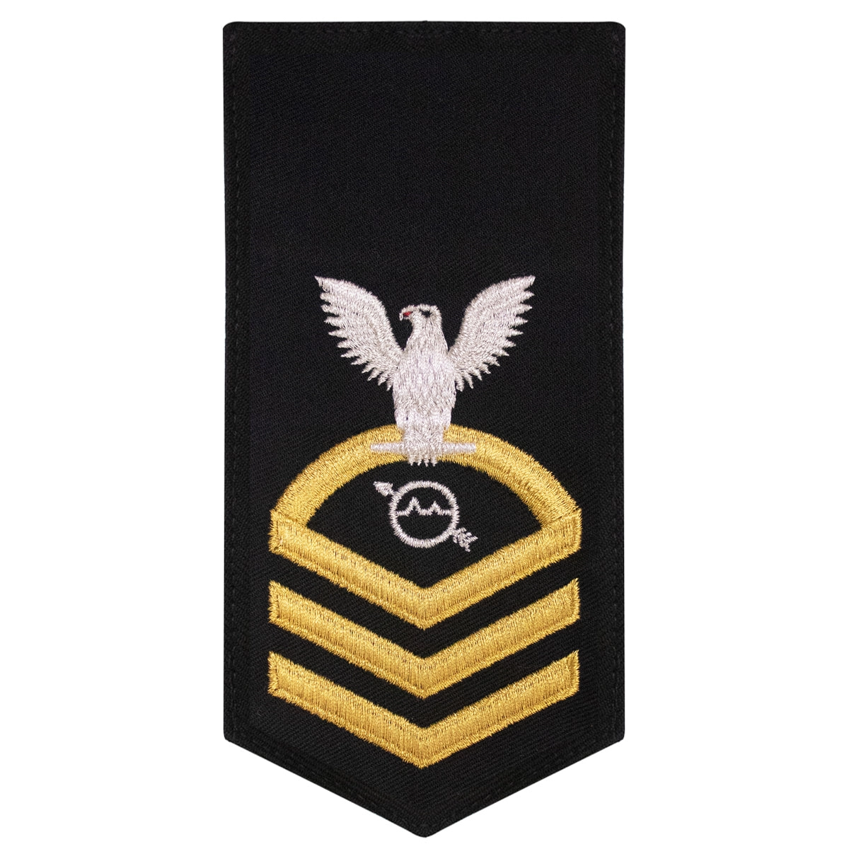 Picture of US Navy Rating Badges E7 Female Rating Os Operations Specialist: Seaworthy Gold On Blue