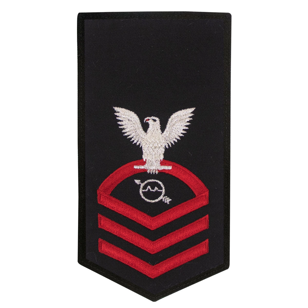 Picture of US Navy Rating Badges E7 Female Rating Os Operations Specialist: Seaworthy Red On Blue