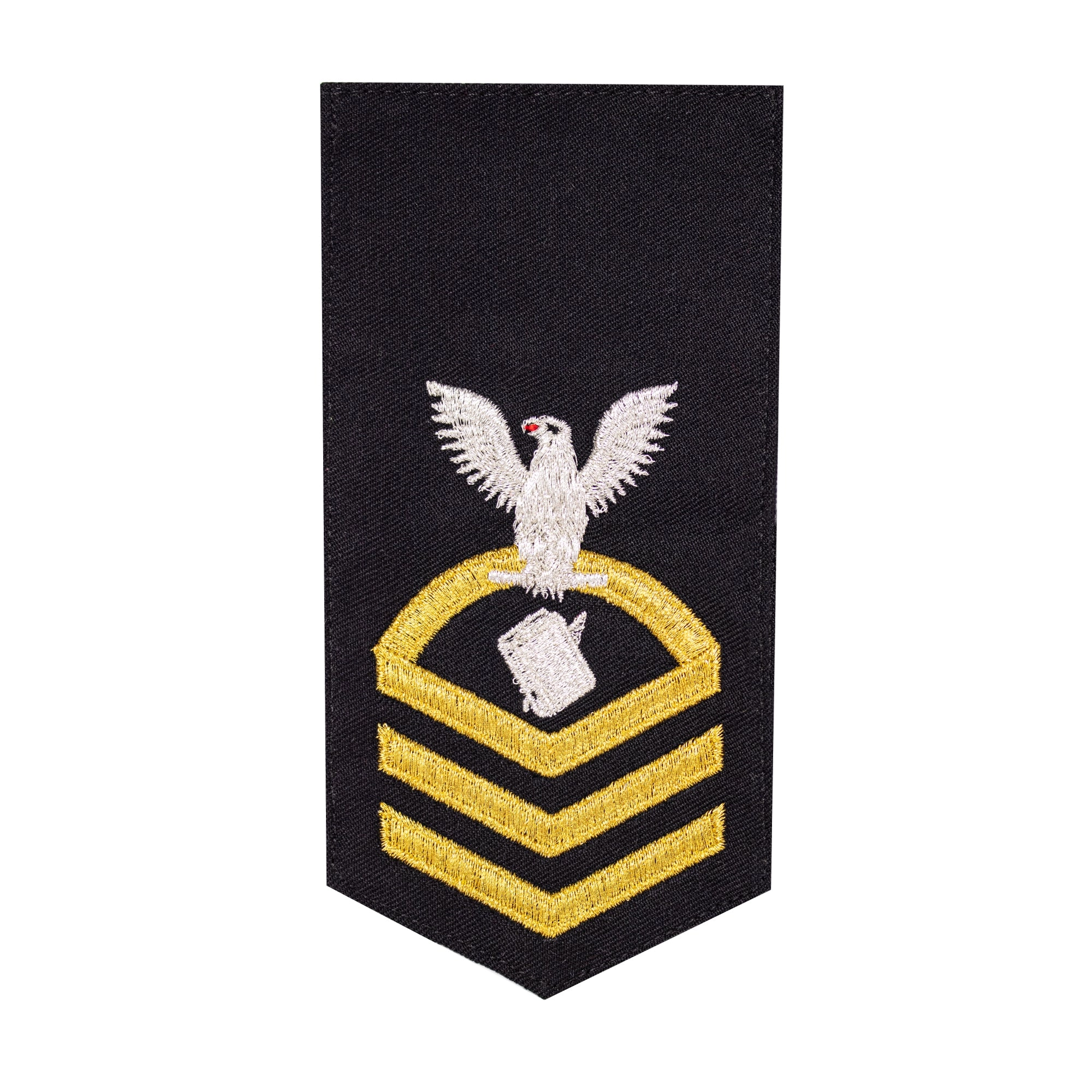 Picture of US Navy Rating Badges E7 Female Rating Personnelman: Seaworthy Gold On Blue
