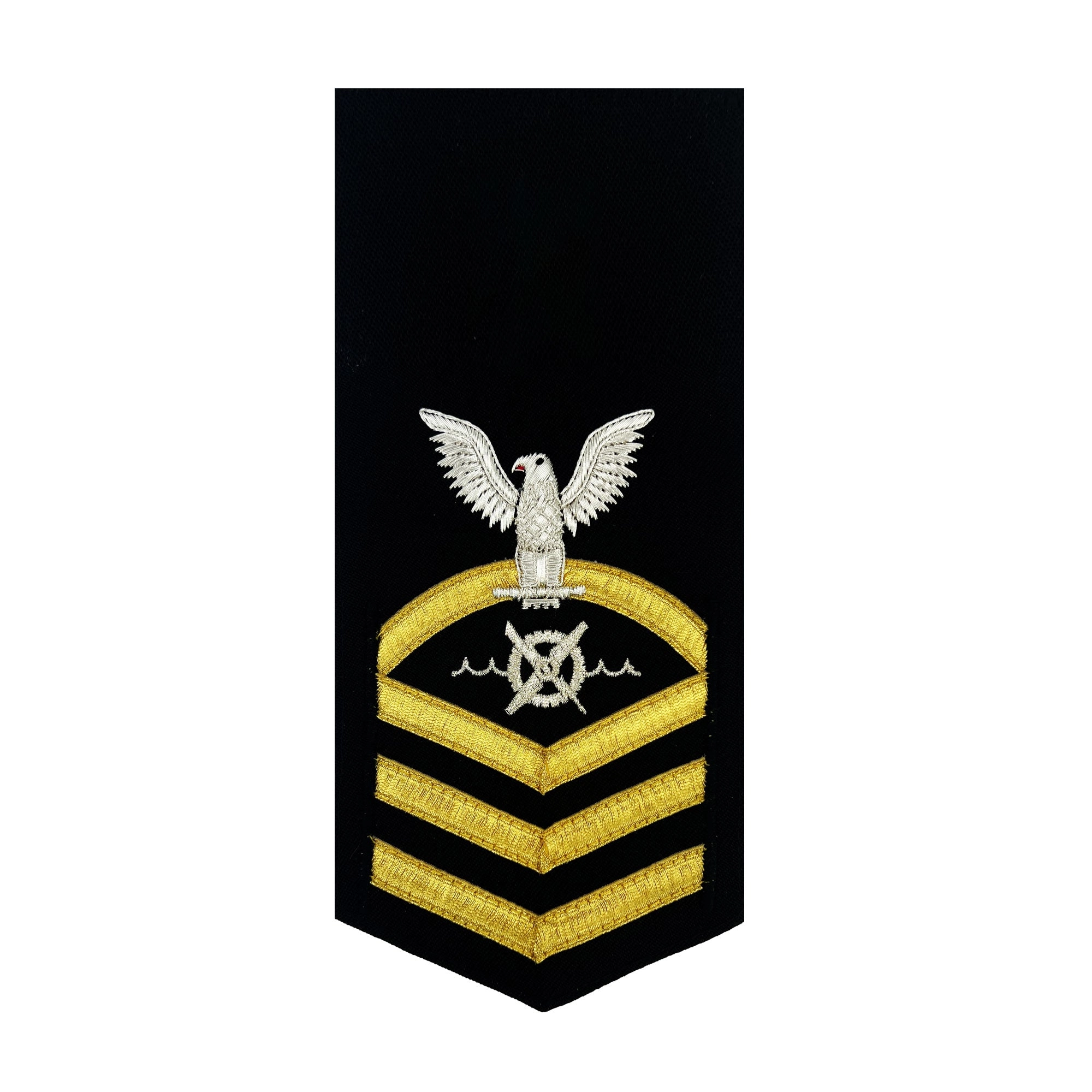 Picture of US Navy Rating Badges E7 Female Rating Robotics Warfare Specialist: Vanchief On Blue