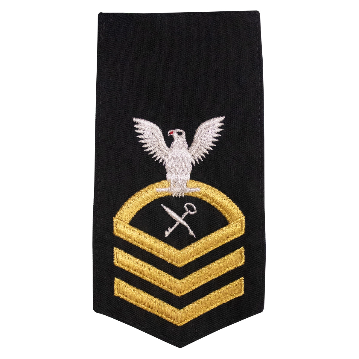 Picture of US Navy Rating Badges E7 Female Rating Rs Retail Services Specialist: Seaworthy Gold On Blue