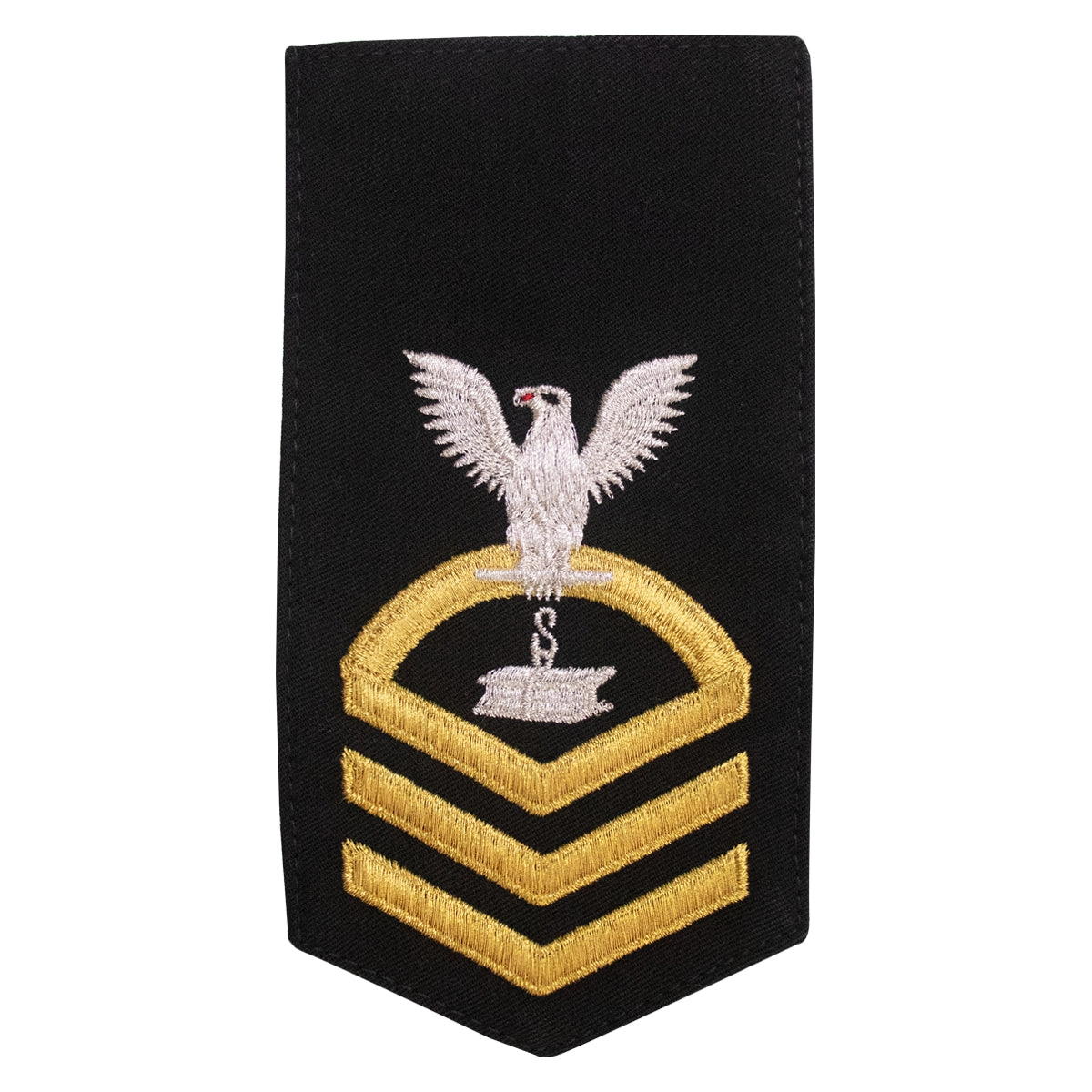 Picture of US Navy Rating Badges E7 Female Rating Sw Steelworker: Seaworthy Gold On Blue