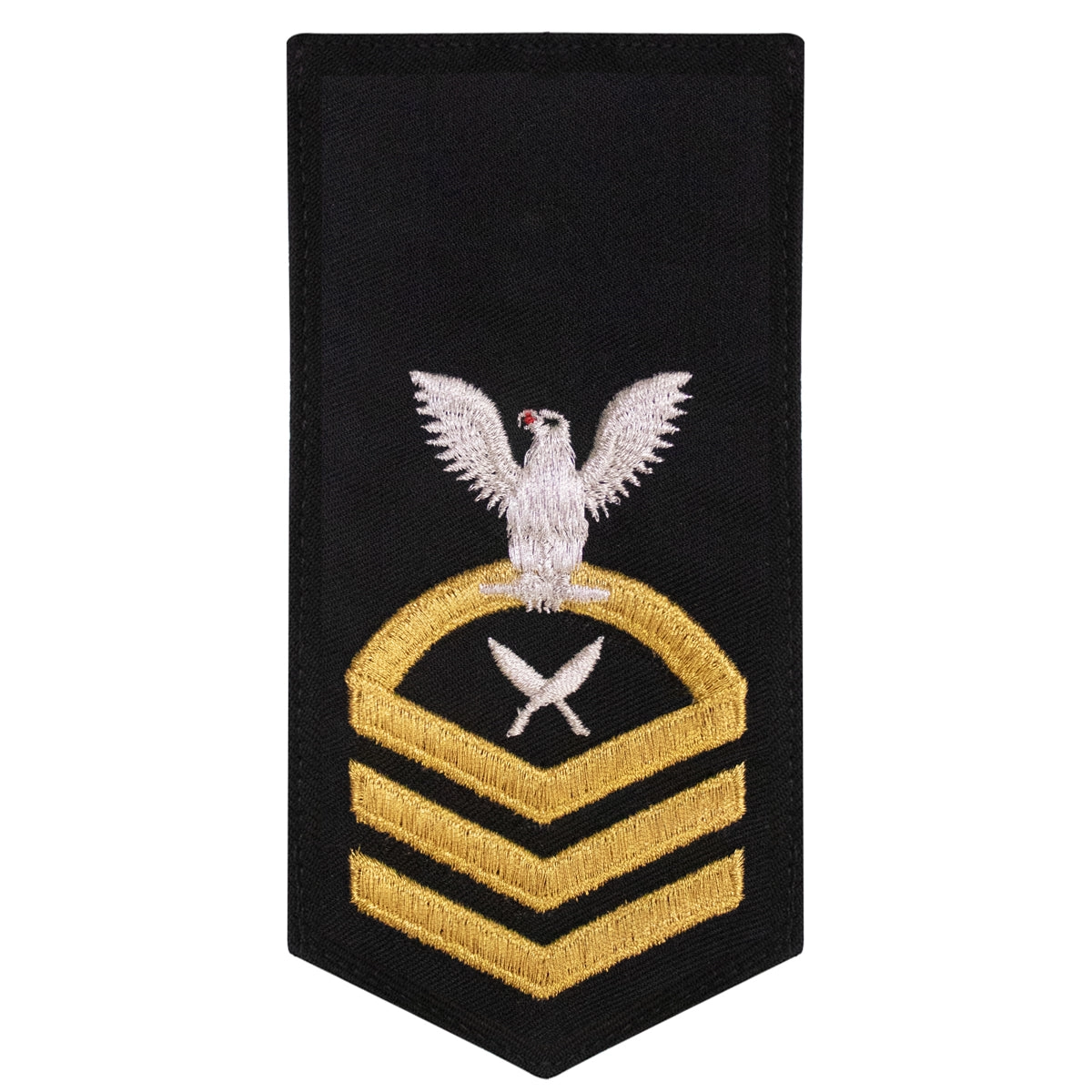 Picture of US Navy Rating Badges E7 Female Rating Yn Yeoman: Seaworthy Gold On Blue