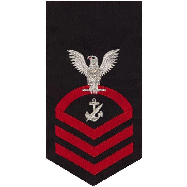 Picture of US Navy Rating Badges E7 Male Counselor: Seaworthy Red On Blue