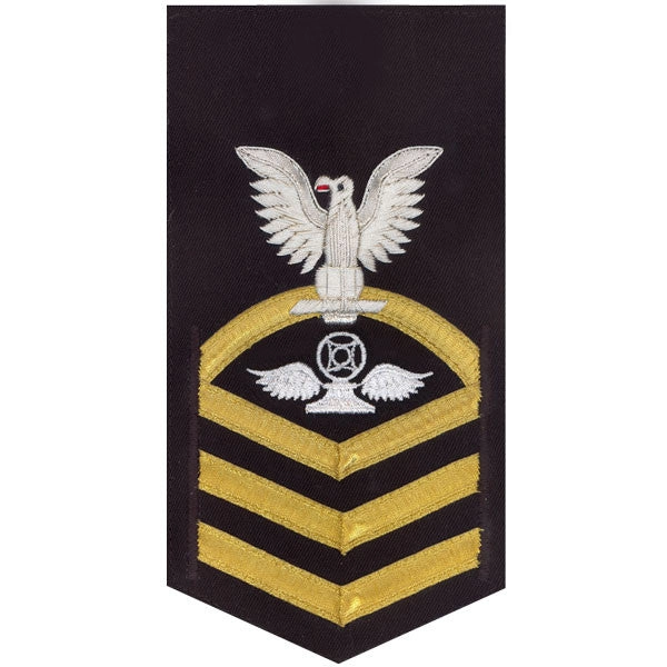 Picture of US Navy Rating Badges E7 Male Rating Air Traffic Control: Vanchief On Blue