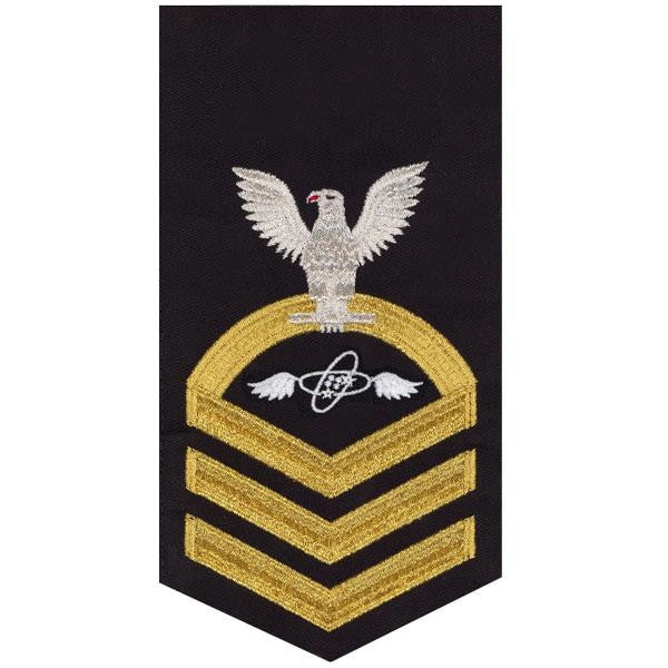 Picture of US Navy Rating Badges E7 Male Rating Aviation Electronics Technician: Seaworthy Gold On Blue
