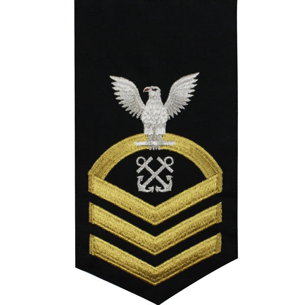 Picture of US Navy Rating Badges E7 Male Rating Boatswains Mate: Seaworthy Gold On Blue