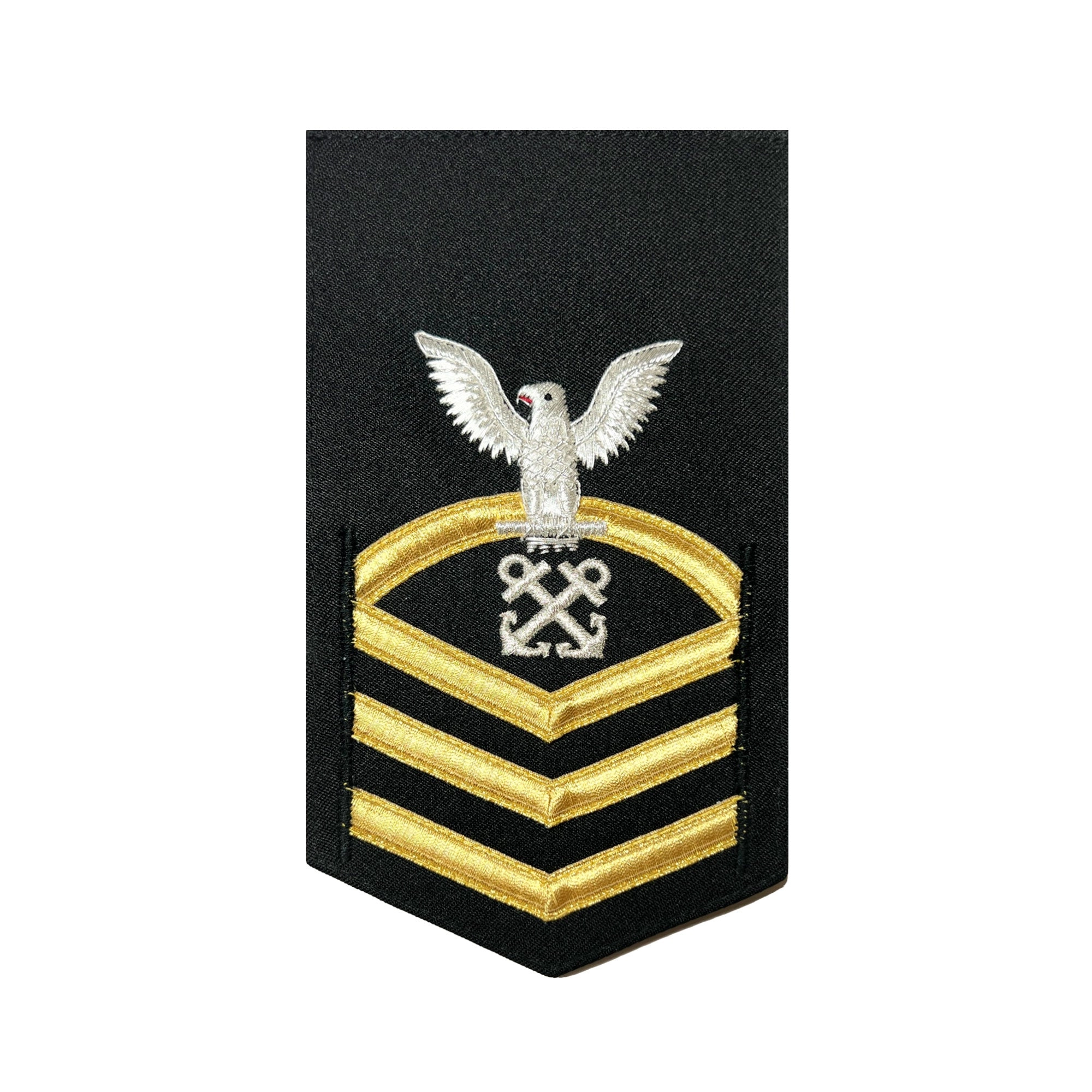 Picture of US Navy Rating Badges E7 Male Rating BoatswainS Mate: Vanchief On Blue