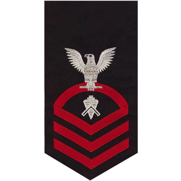 Picture of US Navy Rating Badges E7 Male Rating Builder: Seaworthy Red On Blue