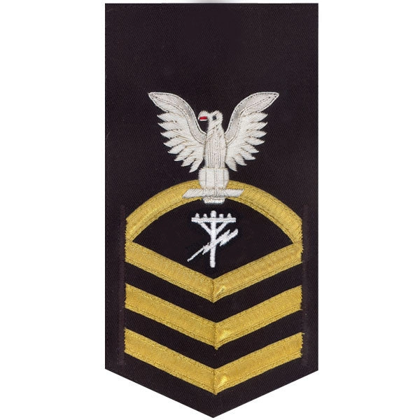 Picture of US Navy Rating Badges E7 Male Rating Construction Electrician: Vanchief On Blue