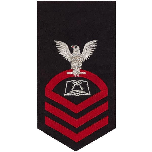 Picture of US Navy Rating Badges E7 Male Rating Culinary Specialist: Seaworthy Red On Blue