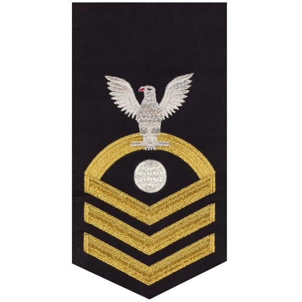 Picture of US Navy Rating Badges E7 Male Rating ElectricianS Mate: Seaworthy Gold On Blue