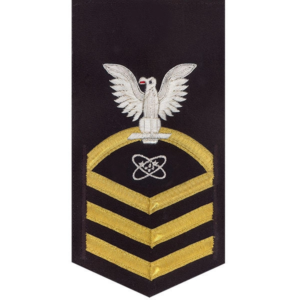 Picture of US Navy Rating Badges E7 Male Rating Electronics Technician: Vanchief On Blue