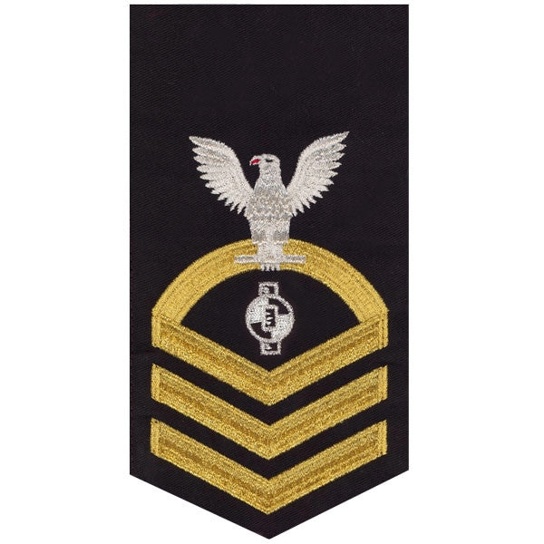 Picture of US Navy Rating Badges E7 Male Rating Engineering Aide: Seaworthy Gold On Blue