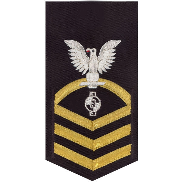 Picture of US Navy Rating Badges E7 Male Rating Engineering Aide: Vanchief On Blue