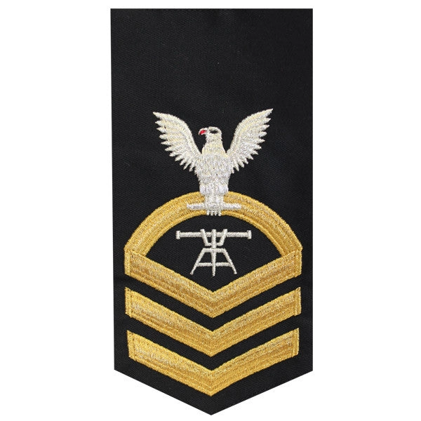 Picture of US Navy Rating Badges E7 Male Rating Fire Control Technician: Seaworthy Gold On Blue