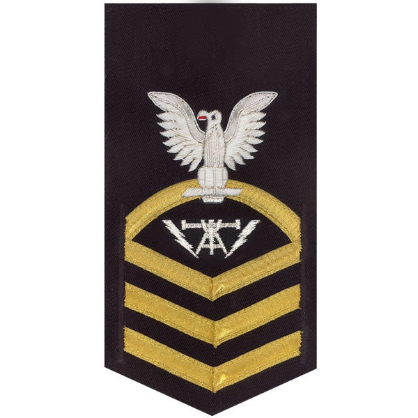 Picture of US Navy Rating Badges E7 Male Rating Fire Controlman: Vanchief On Blue