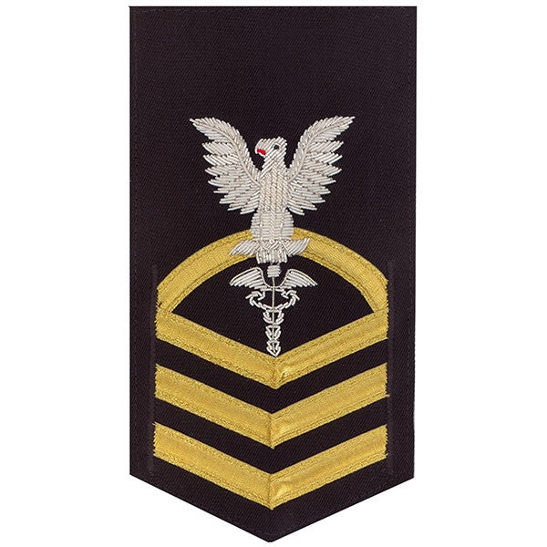 Picture of US Navy Rating Badges E7 Male Rating Hospital Corpsman: Vanfine On Blue