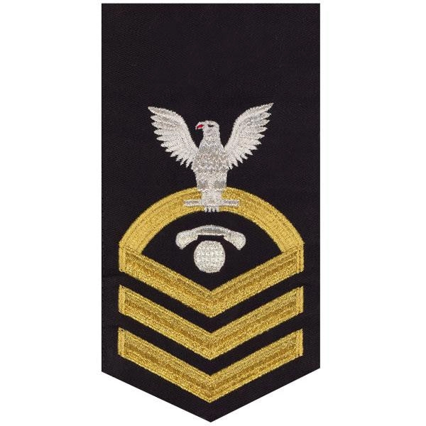 Picture of US Navy Rating Badges E7 Male Rating Interior Communications Electrician: Seaworthy Gold On Blue