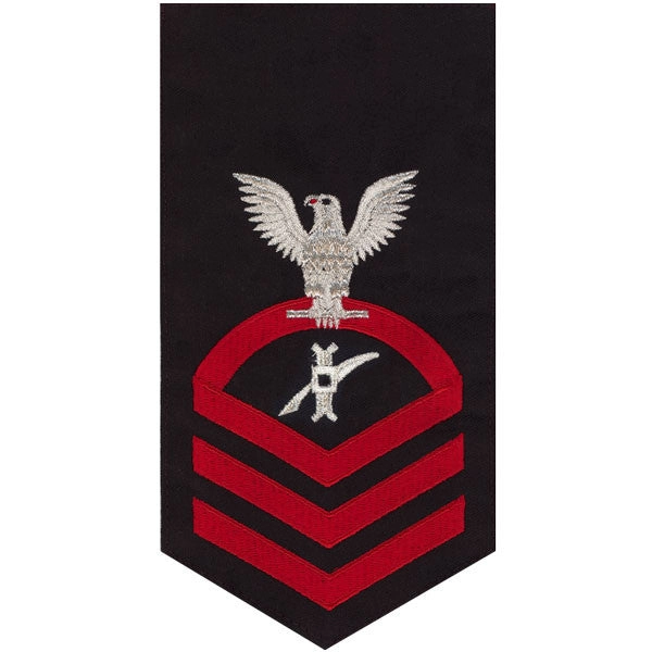 Picture of US Navy Rating Badges E7 Male Rating Legalman: Seaworthy Red On Blue