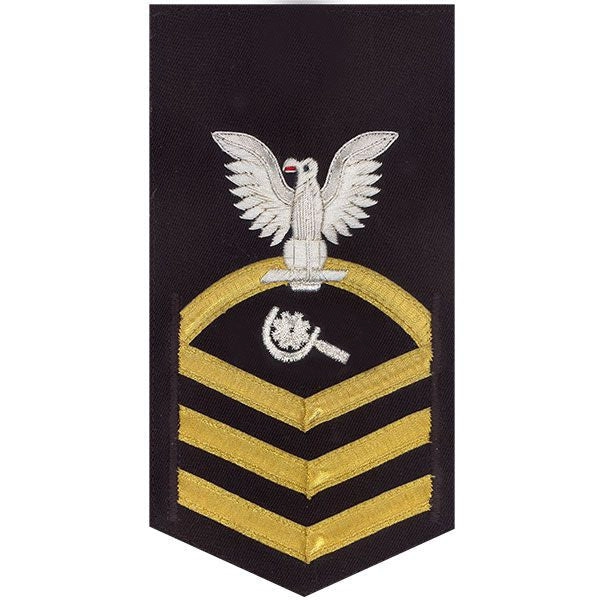 Picture of US Navy Rating Badges E7 Male Rating Machinery Repairman: Vanchief On Blue