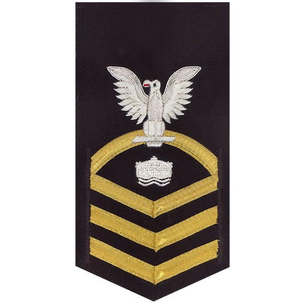 Picture of US Navy Rating Badges E7 Male Rating Mineman: Vanchief On Blue