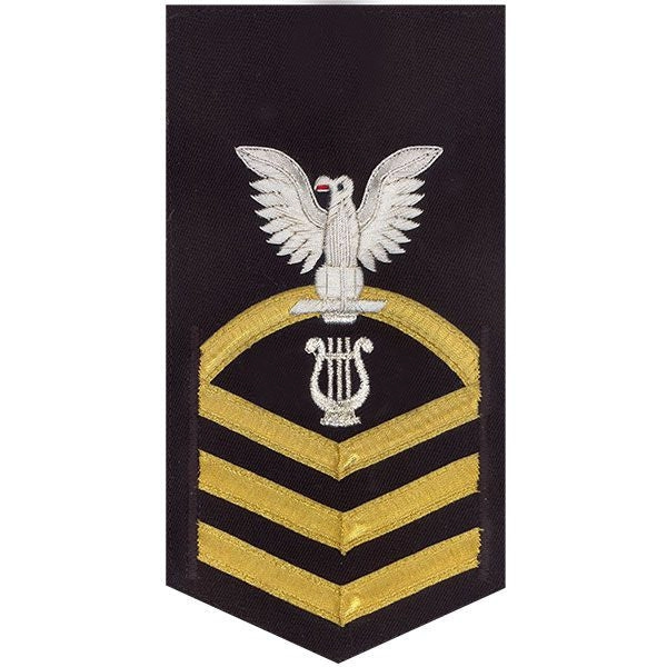 Picture of US Navy Rating Badges E7 Male Rating Musician: Vanchief On Blue