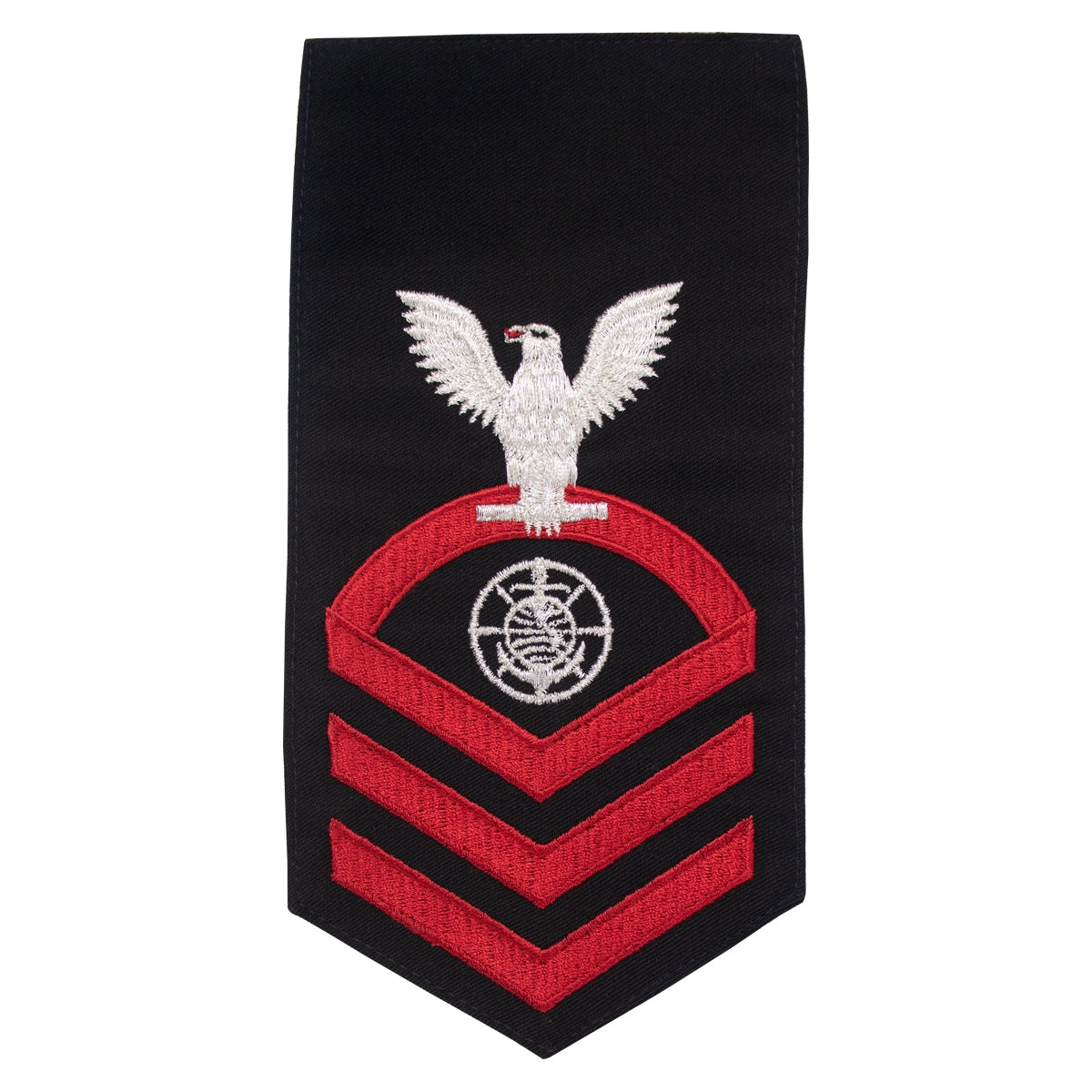 Picture of US Navy Rating Badges E7 Male Rating Religious Programs- Seaworthy Red On Blue