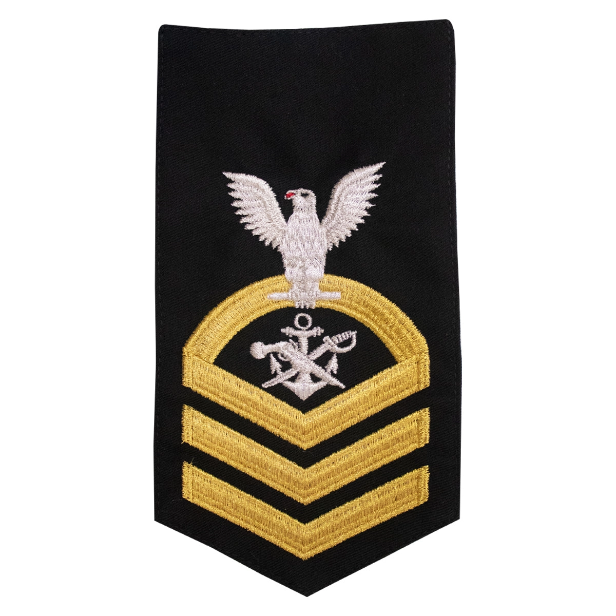 Picture of US Navy Rating Badges E7 Male Rating Special Warfare Boat Operator: Seaworthy Gold On Blue
