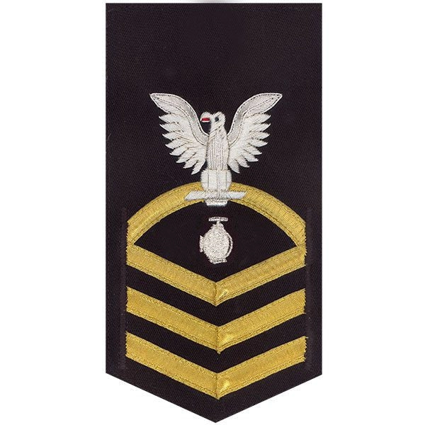 Picture of US Navy Rating Badges E7 Male Rating Utilitiesman: Vanchief On Blue