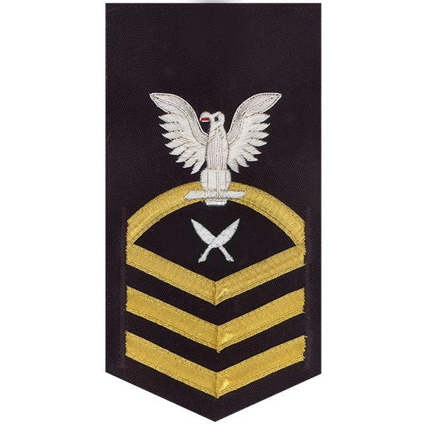 Picture of US Navy Rating Badges E7 Male Rating Yeoman: Vanchief On Blue