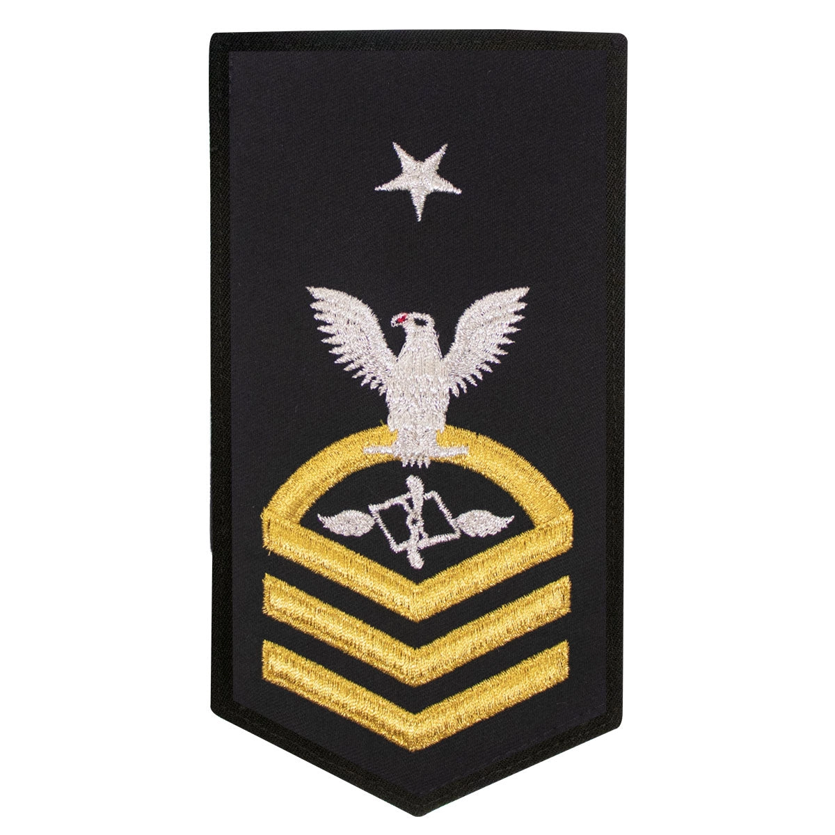 Picture of US Navy Rating Badges E8 Female Rating Az Aviation Maintenance Administration: Seaworthy Gold On Blue