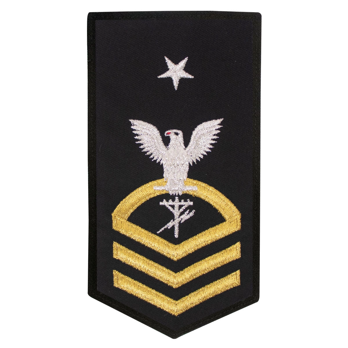 Picture of US Navy Rating Badges E8 Female Rating Ce Construction Electrician: Seaworthy Gold On Blue