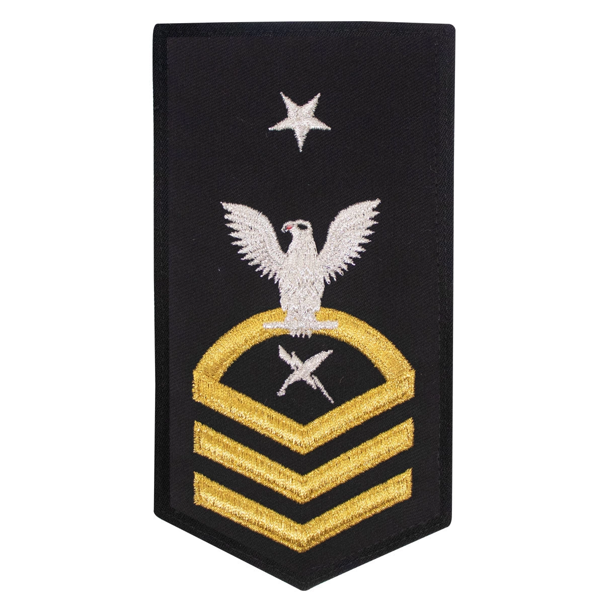 Picture of US Navy Rating Badges E8 Female Rating Ct Cryptologic Technician: Seaworthy Gold On Blue