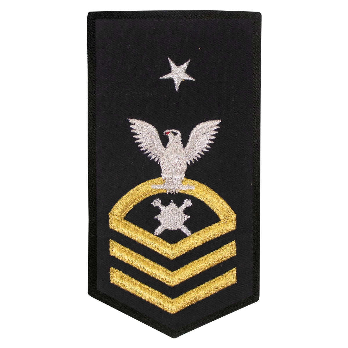Picture of US Navy Rating Badges E8 Female Rating Eod Explosive Ordnance Disposal Technician: Seaworthy Gold On Blue