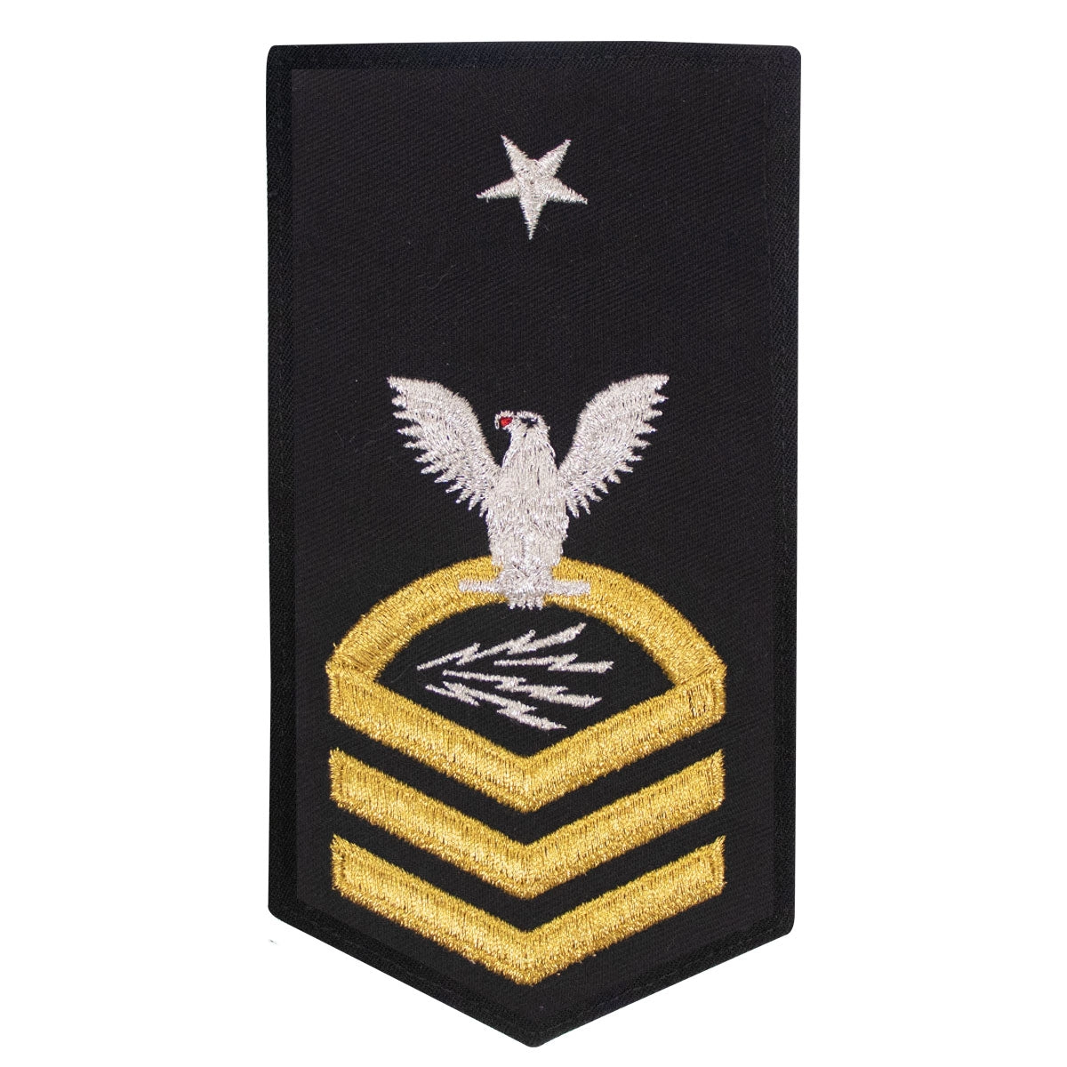 Picture of US Navy Rating Badges E8 Female Rating It Information Systems Tech: Seaworthy Gold On Blue