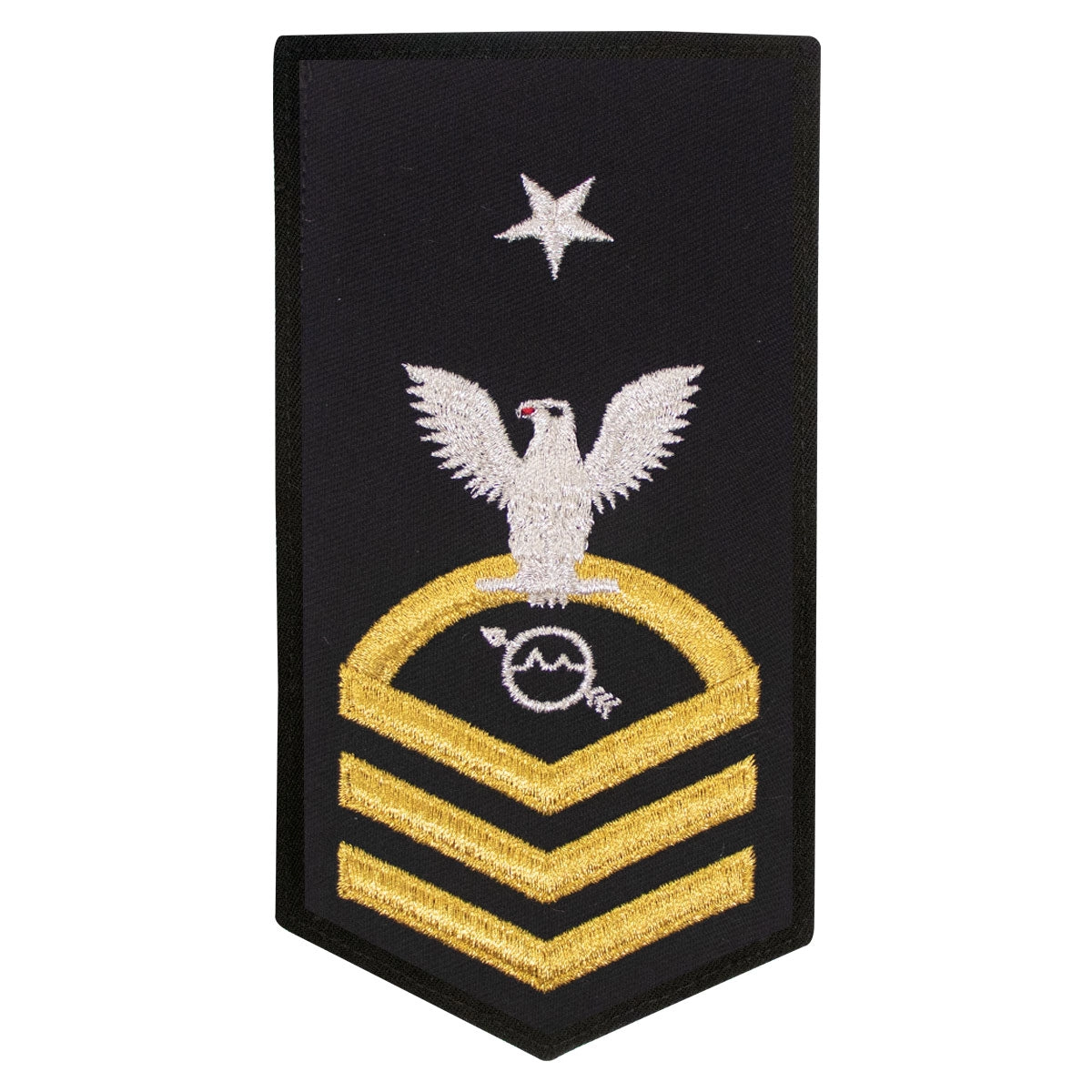 Picture of US Navy Rating Badges E8 Female Rating Os Operations Specialist: Seaworthy Gold On Blue