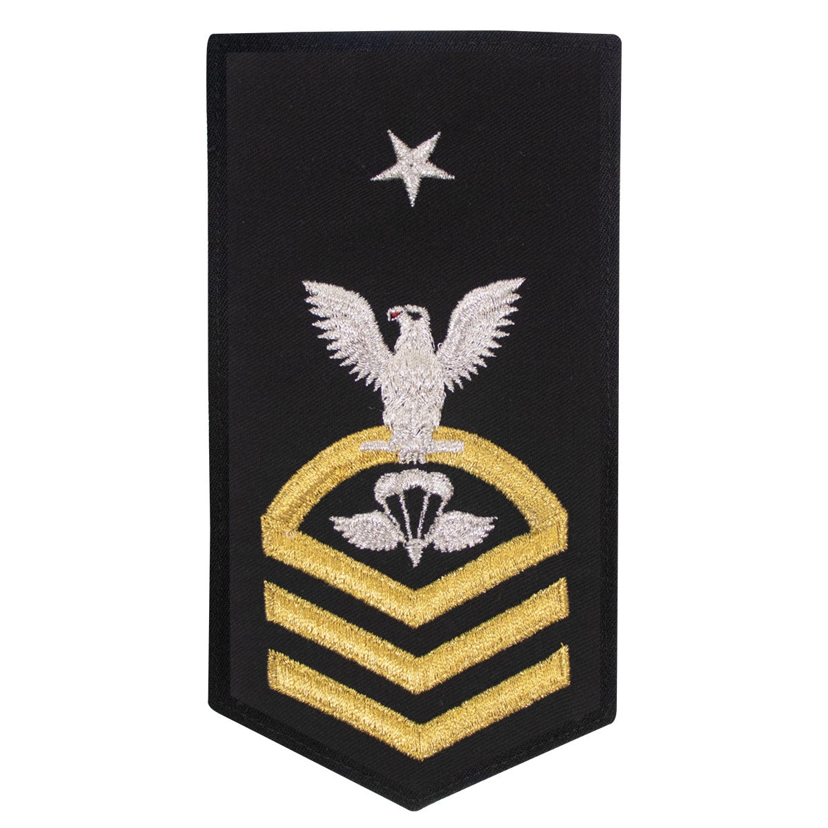 Picture of US Navy Rating Badges E8 Female Rating Pr Aircrew Survival Equipmentman: Seaworthy Gold On Blue
